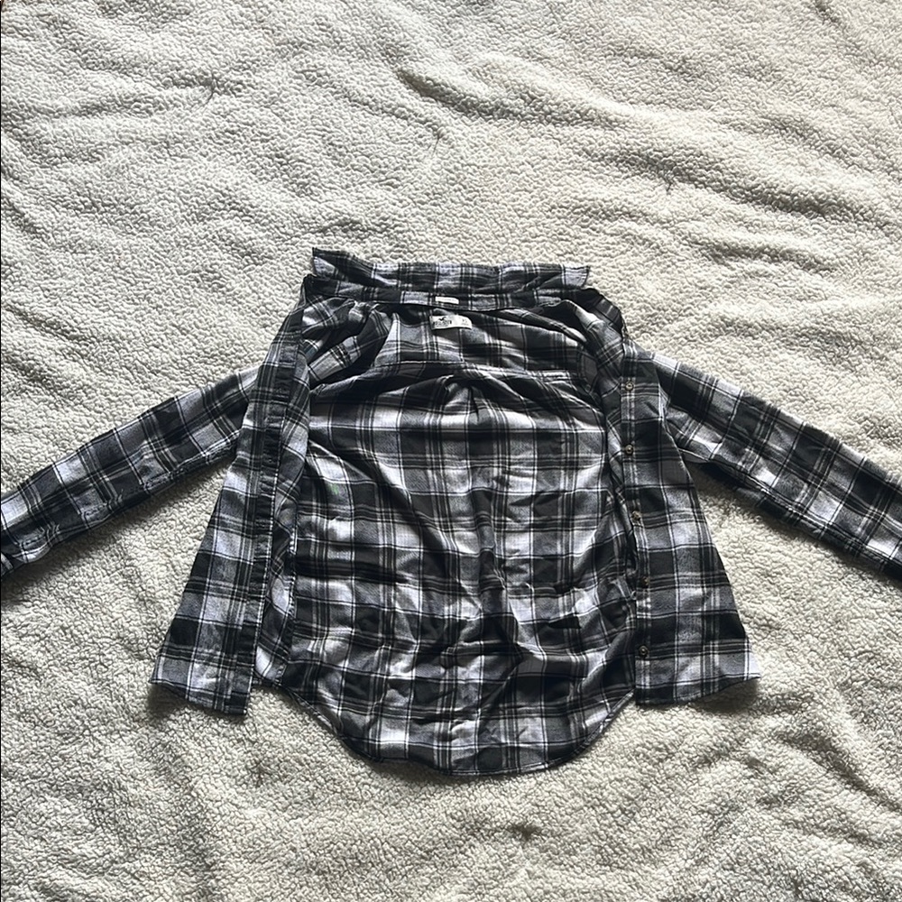 Hollister Black and White Plaid Jacket